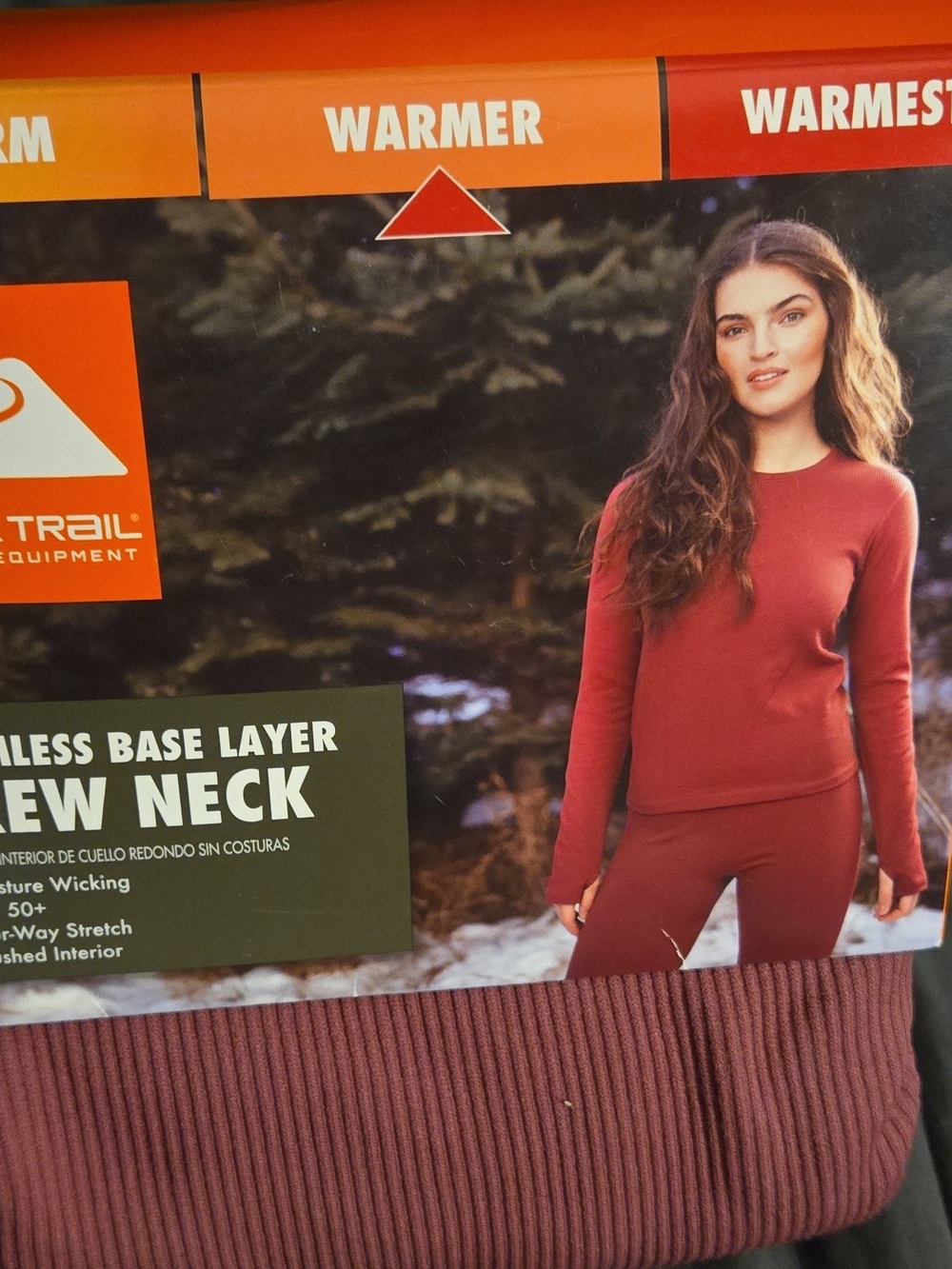Ozark Trail Women's Base Layer Crew Neck - Burgundy Red